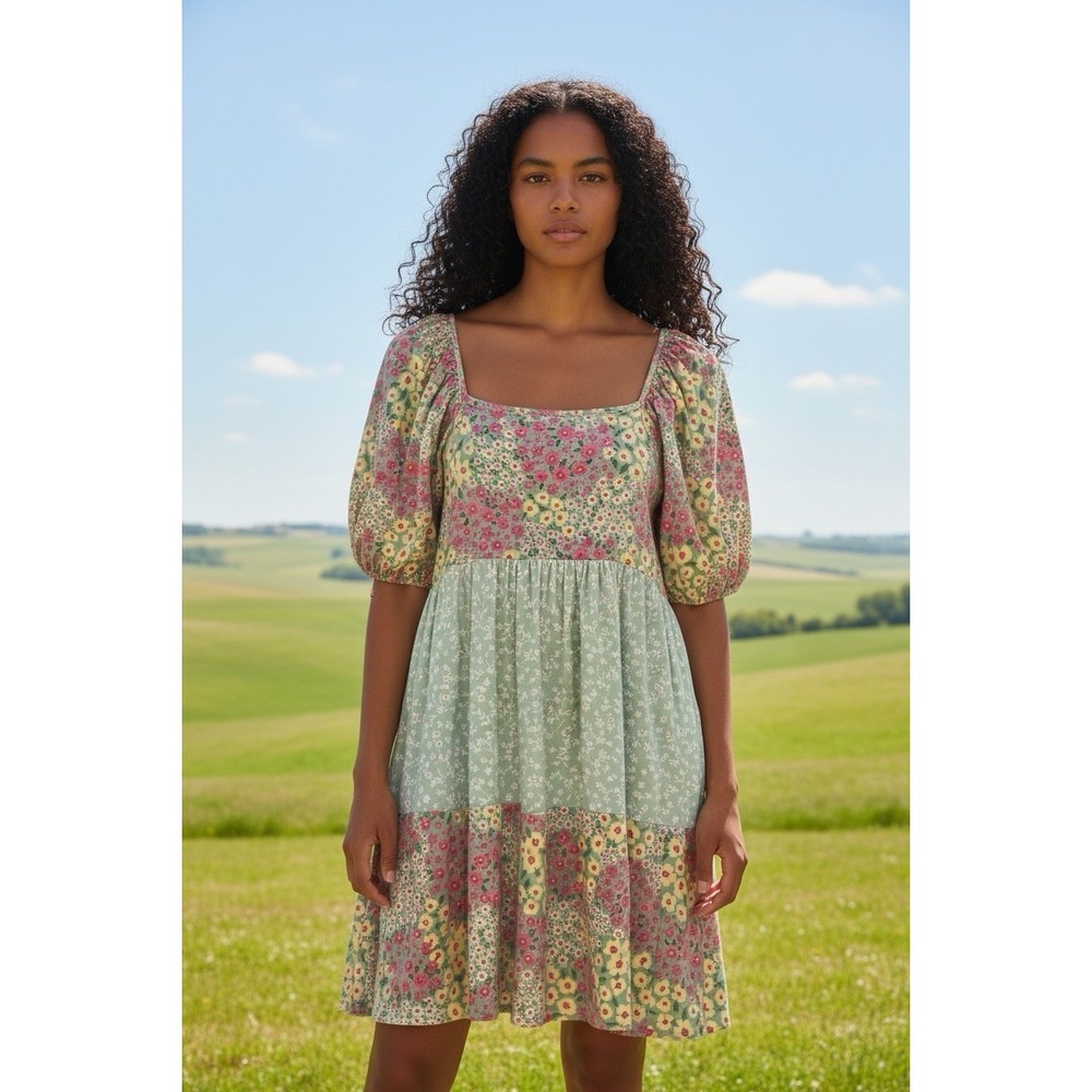 Haptics by Holly Harper Cottagecore‎ Floral Short Dress Size S Pockets Babydoll